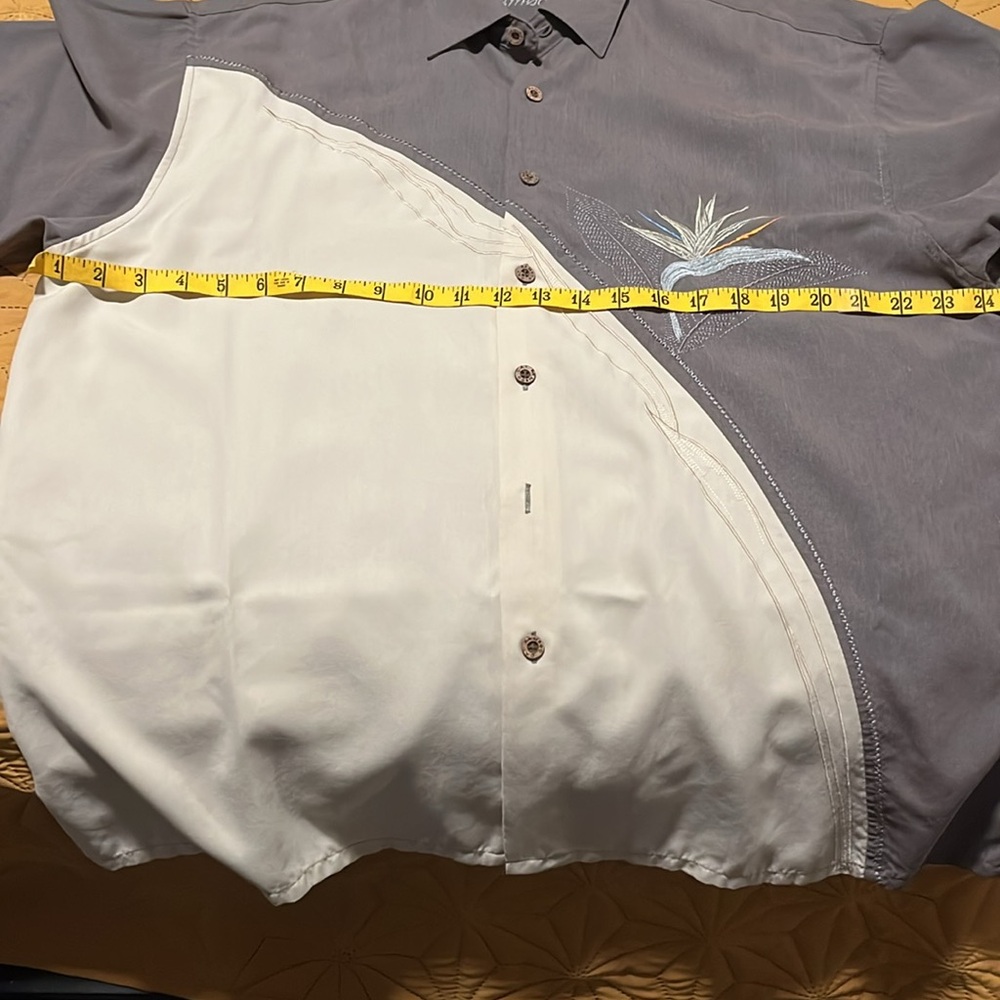 Gray and Cream Embroidered Button-Up Shirt - Picture 10 of 12